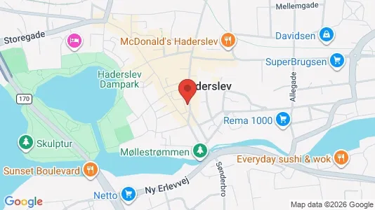 Kontorlokaler til leje i Haderslev - kort over placeringen
