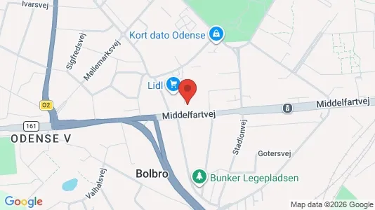 Kliniklokaler til leje i Odense V - kort over placeringen
