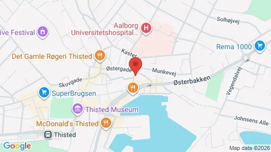 Erhvervslejemål til salg i Thisted - kort over placeringen