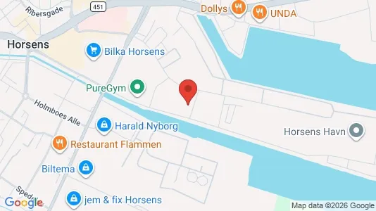 Lagerlokaler til leje i Horsens - kort over placeringen