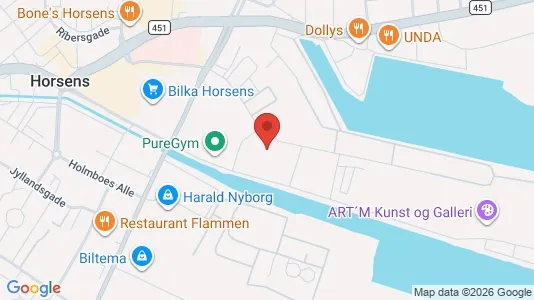 Lagerlokaler til leje i Horsens - kort over placeringen