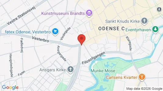 Boligudlejningsejendomme til salg i Odense C - kort over placeringen