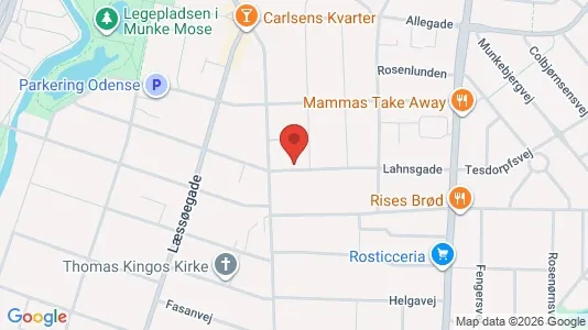 Boligudlejningsejendomme til salg i Odense C - kort over placeringen