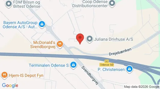 Kontorlokaler til leje i Odense S - kort over placeringen