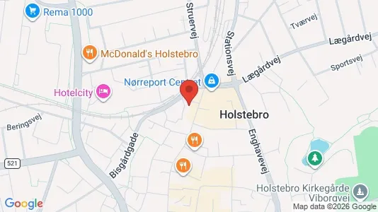 Kontorlokaler til leje i Holstebro - kort over placeringen