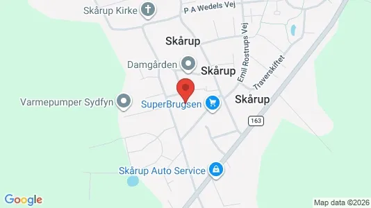 Boligudlejningsejendomme til salg i Skårup Fyn - kort over placeringen