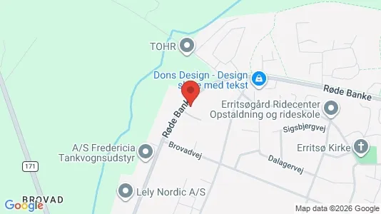 Erhvervsgrunde til salg i Fredericia - kort over placeringen
