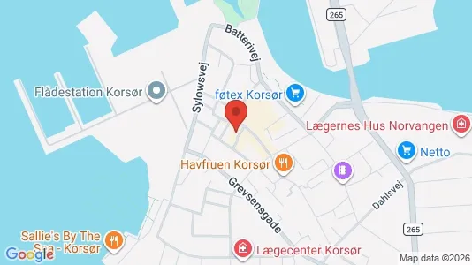 Erhvervslejemål til salg i Korsør - kort over placeringen
