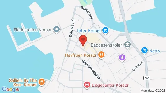 Erhvervslejemål til salg i Korsør - kort over placeringen