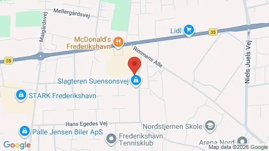 Kontorlokaler til leje i Frederikshavn - kort over placeringen