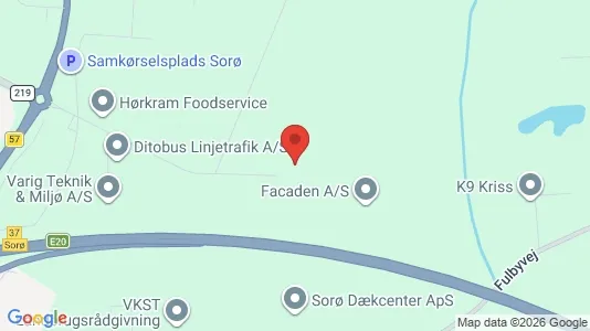 Erhvervsgrunde til salg i Sorø - kort over placeringen