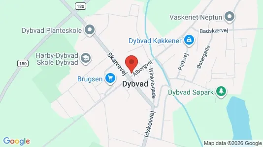 Erhvervslejemål til salg i Dybvad - kort over placeringen