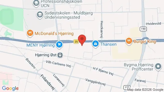 Kontorlokaler til leje i Hjørring - kort over placeringen