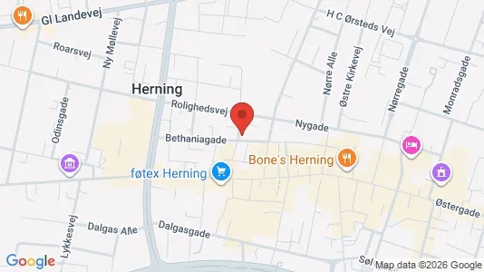 Erhvervslejemål til salg i Herning - kort over placeringen