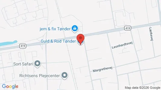 Kontorlokaler til leje i Tønder - kort over placeringen