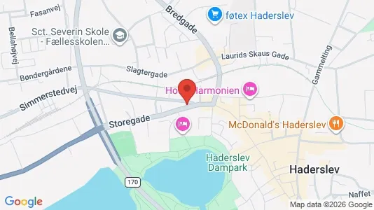 Kliniklokaler til leje i Haderslev - kort over placeringen