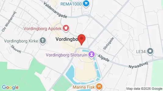 Kontorlokaler til leje i Vordingborg - kort over placeringen