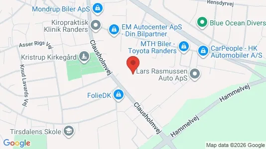 Lagerlokaler til salg i Randers SØ - kort over placeringen