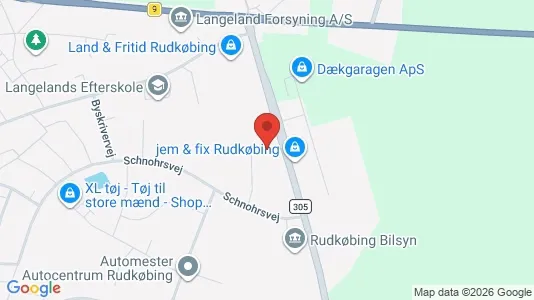 Lagerlokaler til leje i Rudkøbing - kort over placeringen