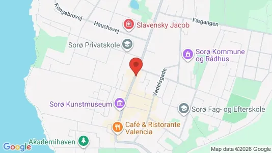 Erhvervslejemål til salg i Sorø - kort over placeringen