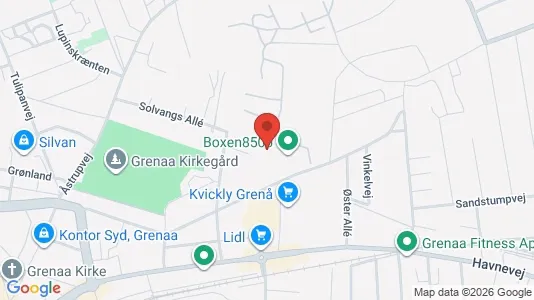 Kontorlokaler til leje i Grenaa - kort over placeringen