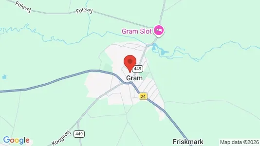 Butikslokaler til leje i Gram - kort over placeringen