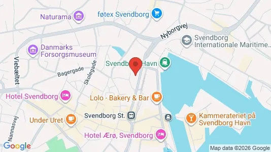 Kontorlokaler til leje i Svendborg - kort over placeringen