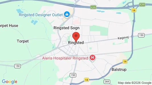 Kontorlokaler til leje i Ringsted - kort over placeringen