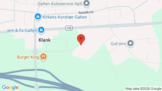 Erhvervsgrunde til salg i Galten - kort over placeringen