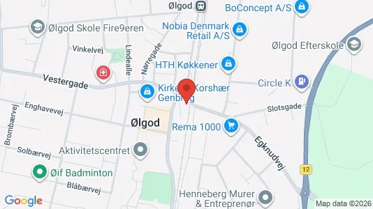 Boligudlejningsejendomme til salg i Ølgod - kort over placeringen