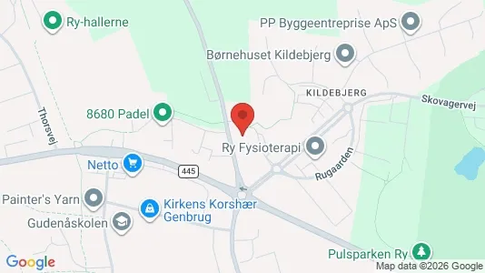 Erhvervsgrunde til salg i Ry - kort over placeringen