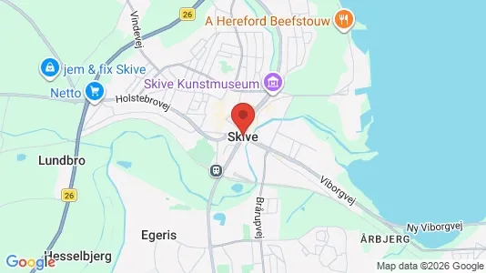 Restaurantlokaler til leje i Skive - kort over placeringen