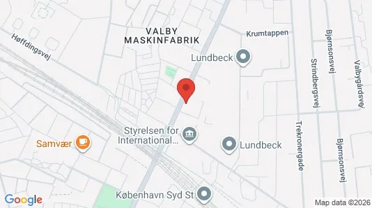 Kontorlokaler til leje i Valby - kort over placeringen