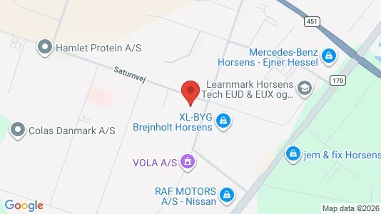 Kontorlokaler til leje i Horsens - kort over placeringen