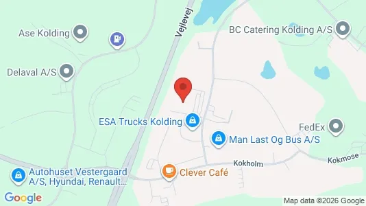 Lagerlokaler til leje i Kolding - kort over placeringen
