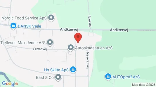 Lagerlokaler til leje i Vejle Centrum - kort over placeringen