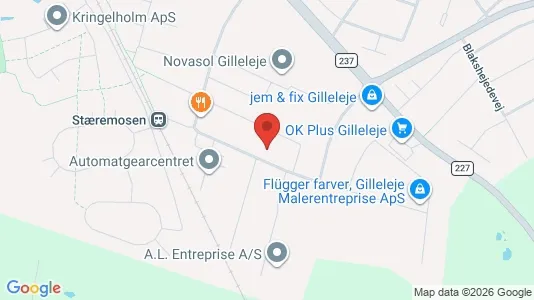Kontorlokaler til leje i Gilleleje - kort over placeringen