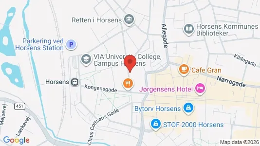 Boligudlejningsejendomme til salg i Horsens - kort over placeringen