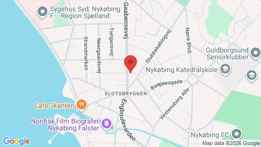 Erhvervslejemål til salg i Nykøbing Falster - kort over placeringen