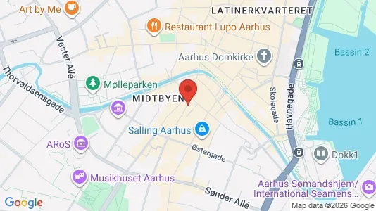 Erhvervslejemål til leje i Århus C - kort over placeringen