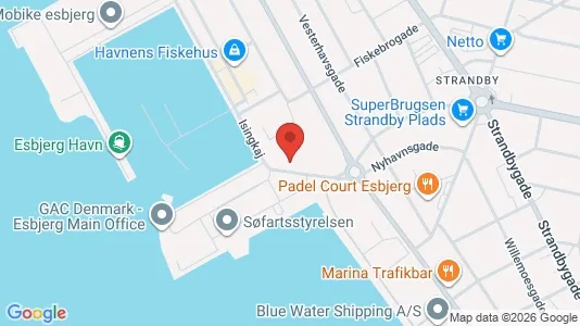 Kontorlokaler til leje i Esbjerg Centrum - kort over placeringen