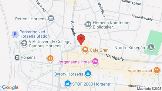 Kontorlokaler til leje i Horsens - kort over placeringen