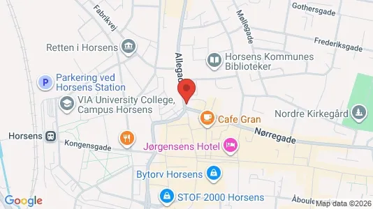 Kontorlokaler til leje i Horsens - kort over placeringen