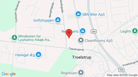 Lagerlokaler til salg i Haslev - kort over placeringen