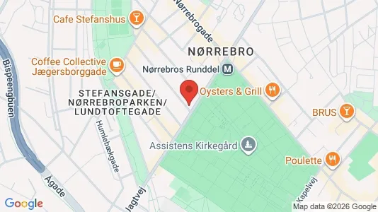 Kontorlokaler til leje i Nørrebro - kort over placeringen