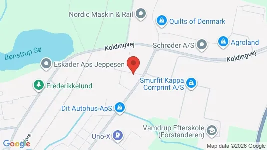 Erhvervslejemål til salg i Vamdrup - kort over placeringen