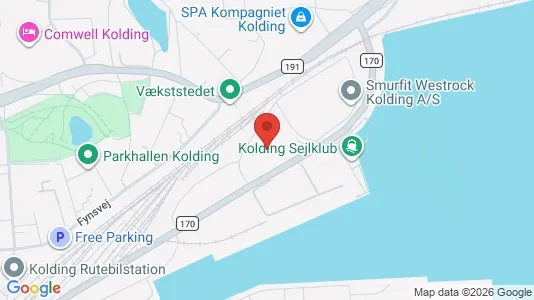 Lagerlokaler til salg i Kolding - kort over placeringen