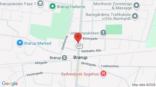 Erhvervslejemål til salg i Brørup - kort over placeringen