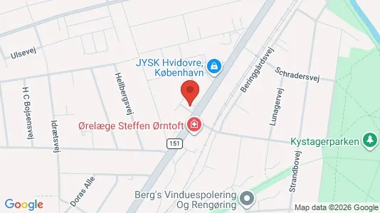 Kliniklokaler til leje i Hvidovre - kort over placeringen