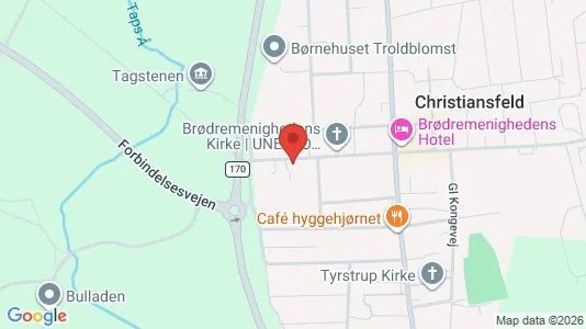 Boligudlejningsejendomme til salg i Christiansfeld - kort over placeringen
